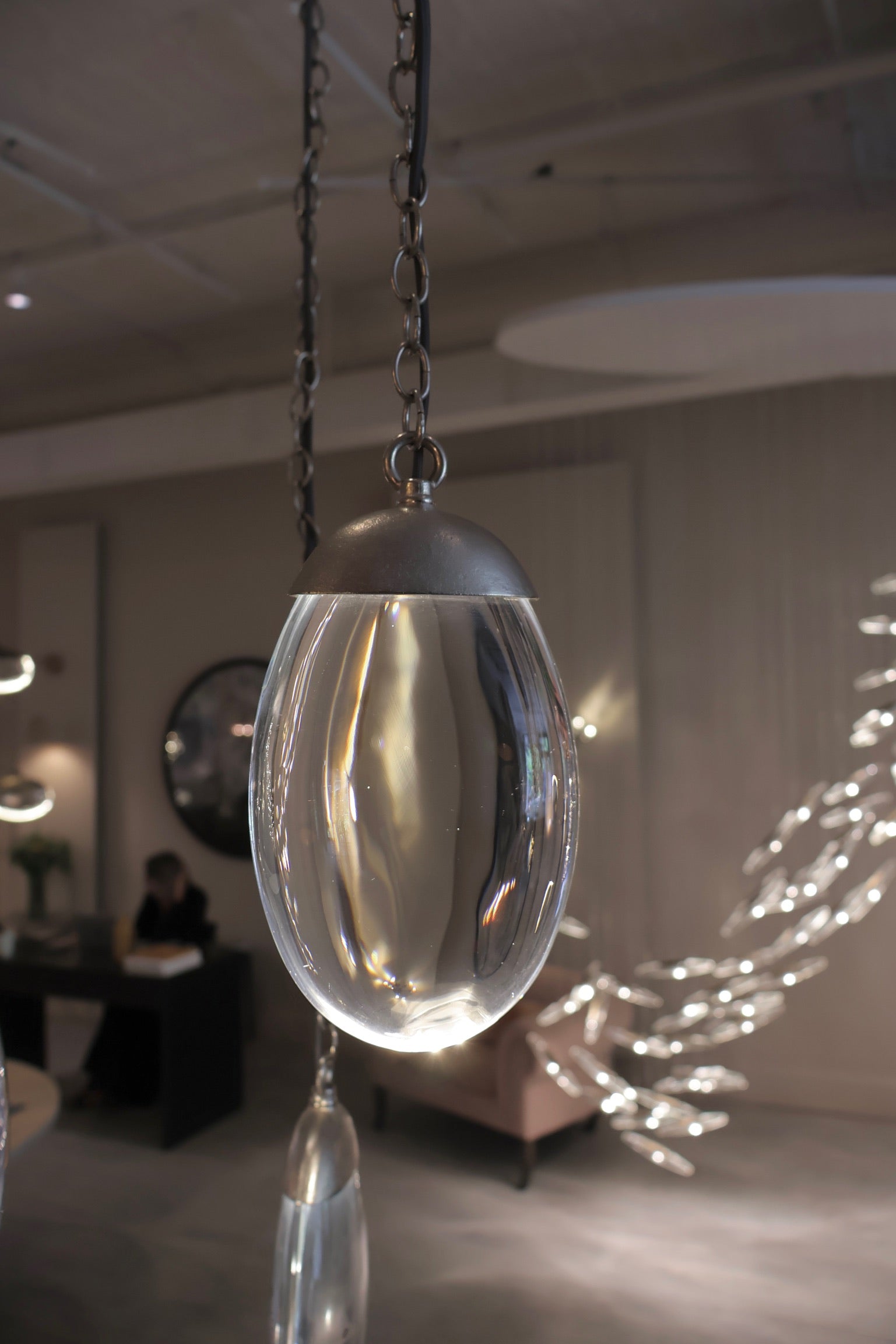 CELESTIAL PEBBLE PENDANT - blackened nickel