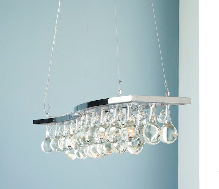 ARCTIC PEAR SINGLE WAVE CHANDELIER - nickel