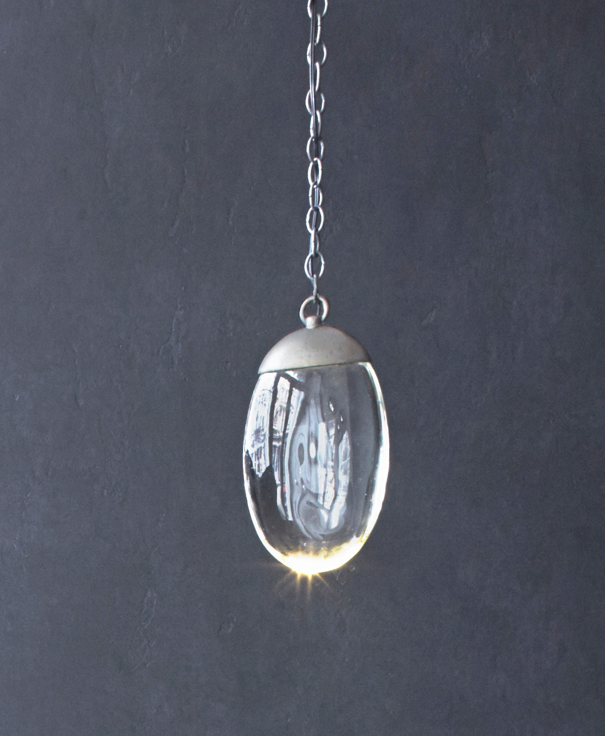 CELESTIAL PEBBLE PENDANT - satin nickel